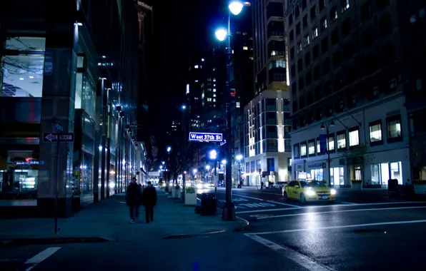 Picture night, street, new York, night, New York City, nyc