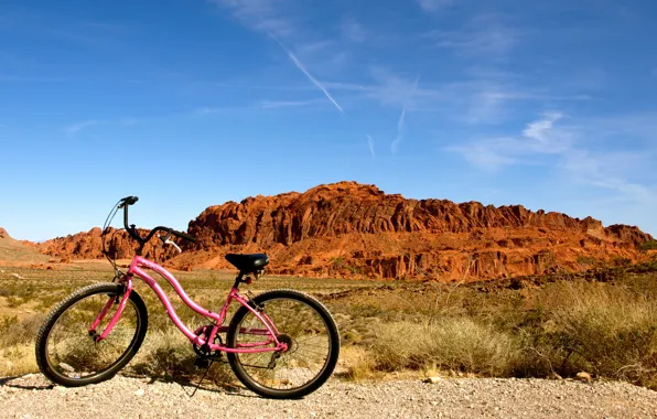 Picture nature, mood, bike, Nevada, halt, Valley of Fire, state park