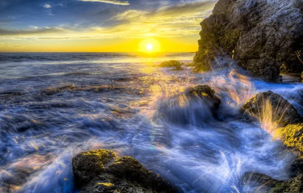 Sunset, squirt, nature