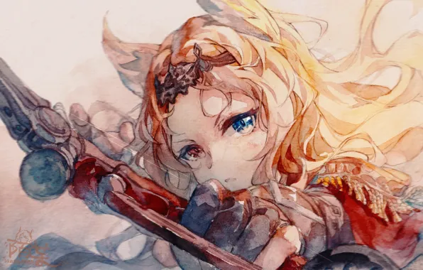 Girl, bow, ears, Arknights, Headband