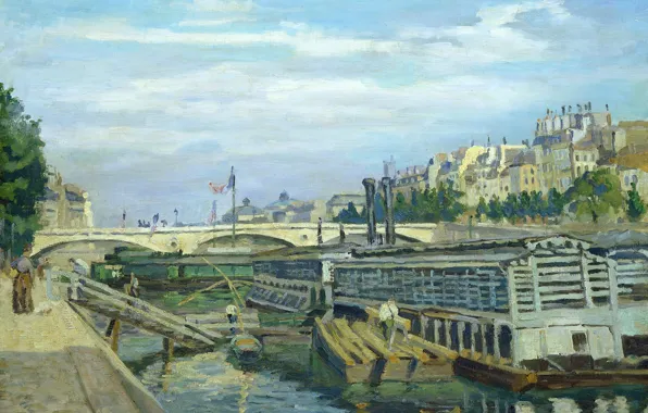 Picture landscape, bridge, river, Paris, home, picture, city, Arman Hyomin