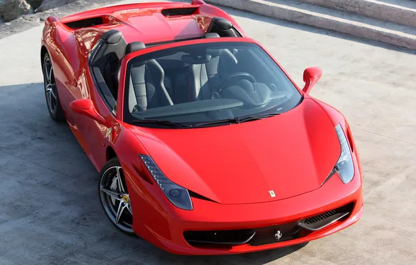 Picture lights, Ferrari, red, the front, spider, Spider, 458 Italia