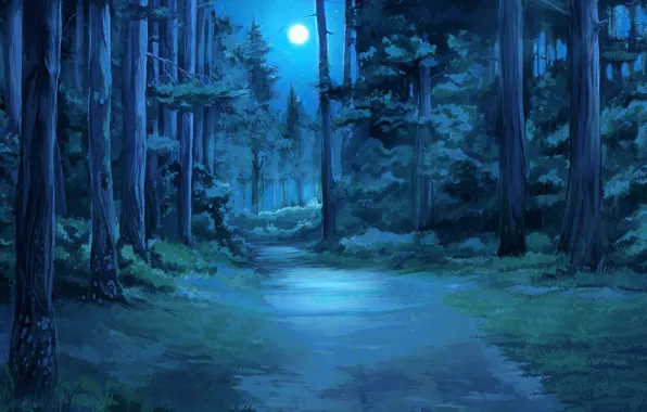 Forest, night, everlasting summer, endless summer, iichan-eroge
