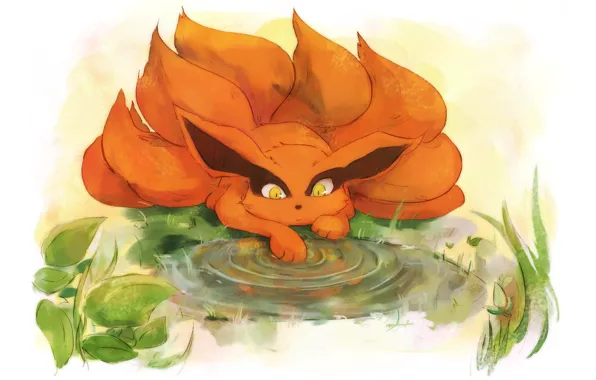 Greens, art, naruto, kyuubi, kurama