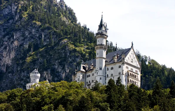 Mountains, castle, Germany, Bayern