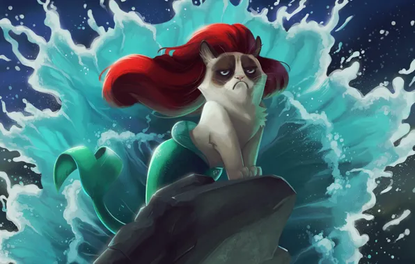 Cat, cartoon, the little mermaid