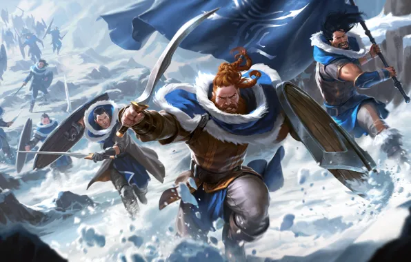 Winter, weapons, warriors, run, Legends of Runeterra