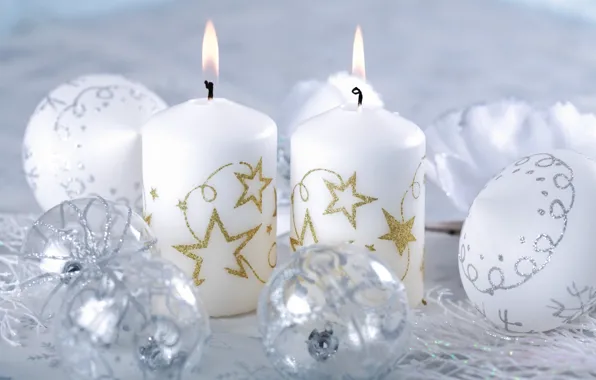 Toy, new year, candles, Christmas