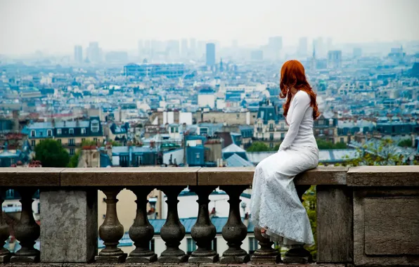 Picture Paris, view, dress, the red-haired girl