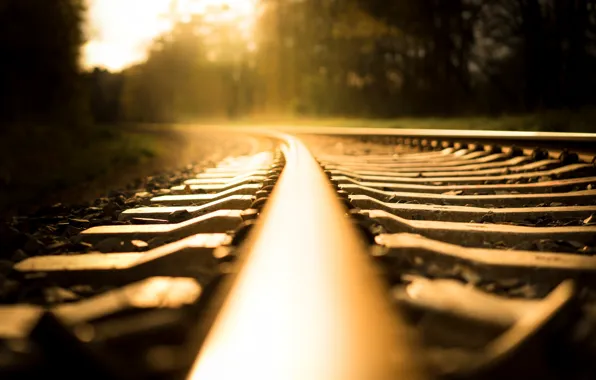 Picture light, background, rails, railroad