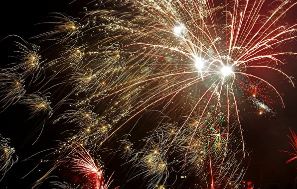 Salute, fireworks, New Year, Fireworks