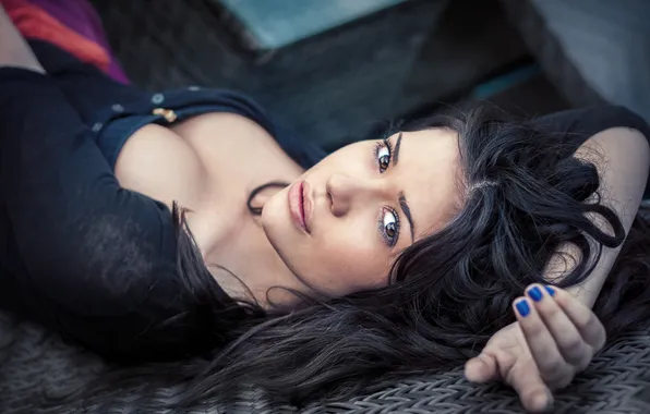 Chest, eyes, girl, hair, lips, girl, beautiful, eyes