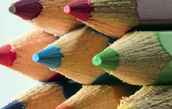 Macro, pencils, colorful