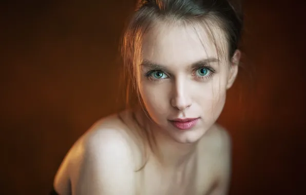Girl, green eyes, photo, brown, model, lips, face, portrait