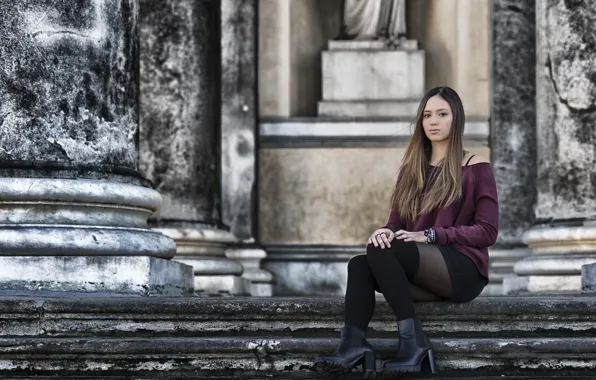 Picture look, model, legs, sitting, Giorgia