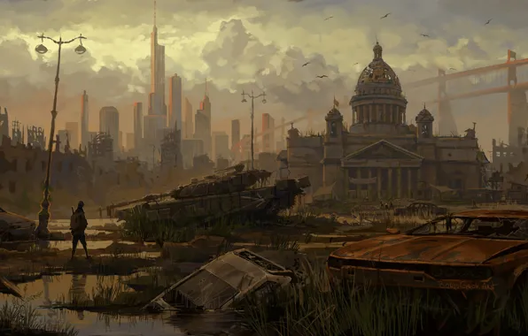 Concept, Figure, The city, Future, People, Saint Petersburg, Machine, Destruction