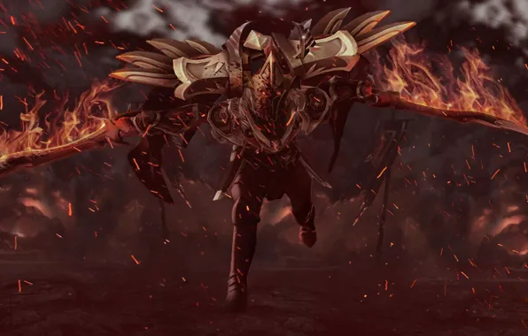 Game, fire, battle, swords, DotA