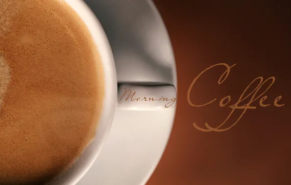 Picture foam, macro, background, the inscription, coffee, Cup, drink, morning coffee