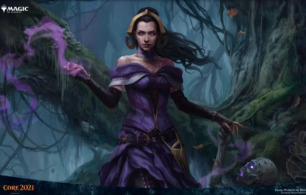 Picture girl, zombies, MAG, necromancer, Liliana, Magic: The Gathering, Waker of the Dead