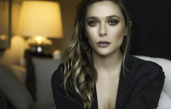 Look, girl, portrait, makeup, beautiful, Elizabeth Olsen