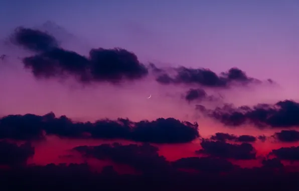 The sky, clouds, twilight