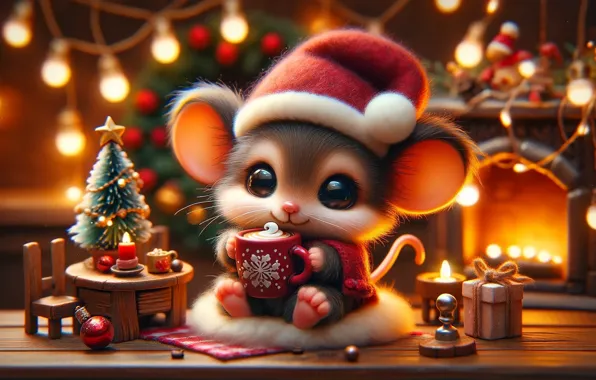 Comfort, style, room, animal, the evening, mouse, mouse, Christmas