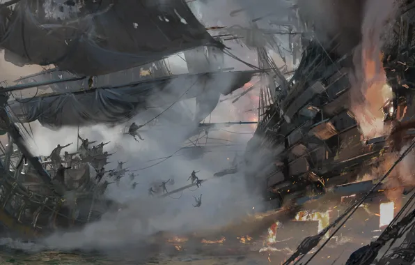 Picture game, pirate, war, fight, pirate ship, ship, kaizoku, Skull and Bones