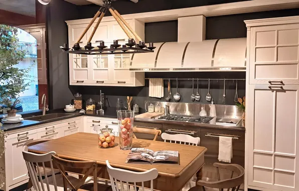Style, Villa, interior, Italy, kitchen, dining room, dining area, Italian design