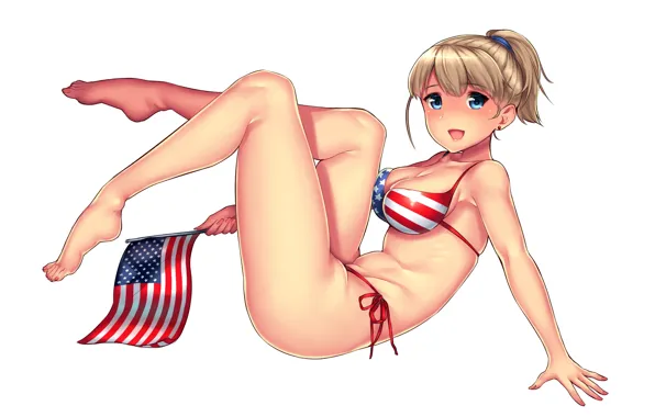 Girl, sexy, cleavage, boobs, anime, blue eyes, beautiful, short hair