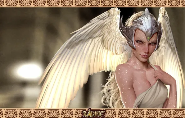 Look, girl, wings, angel, blonde, helmet