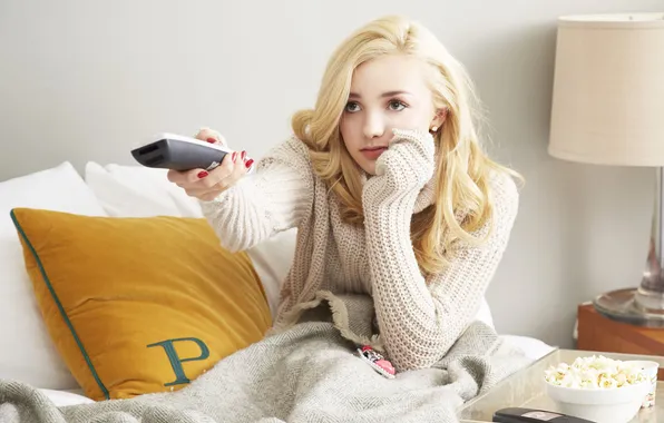 Picture girl, blonde, remote, Peyton King