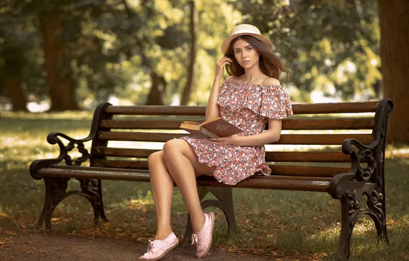 Girl, sweetheart, model, Book, Wallpaper, Hat, brown hair, beautiful