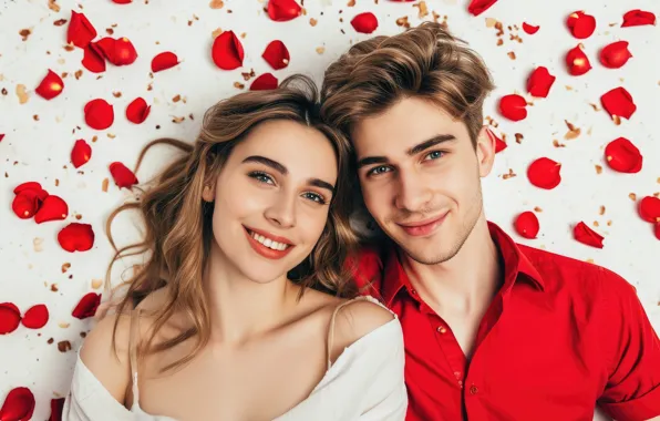 Girl, love, holiday, pair, male, guy, Valentine's Day, AI art