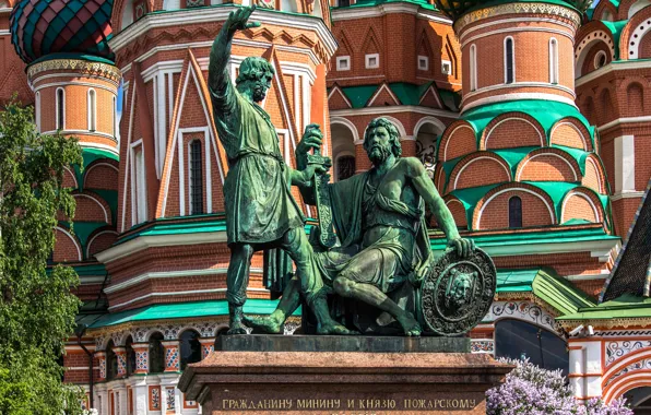 Moscow, Russia, monument to Minin and Pozharsky