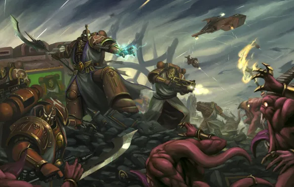 Picture Warhammer, war, monsters, battle, Warhammer 40,000, Space Marines