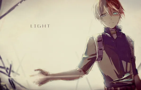 Anime, art, guy, Boku no Hero Academy, My hero Academy, Todoroki Shoto