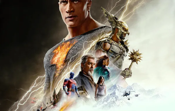 Poster, comic, Dwayne Johnson, Dwayne Johnson, DC Comics, Sarah Shahi, Pierce Brosnan, Pierce Brosnan