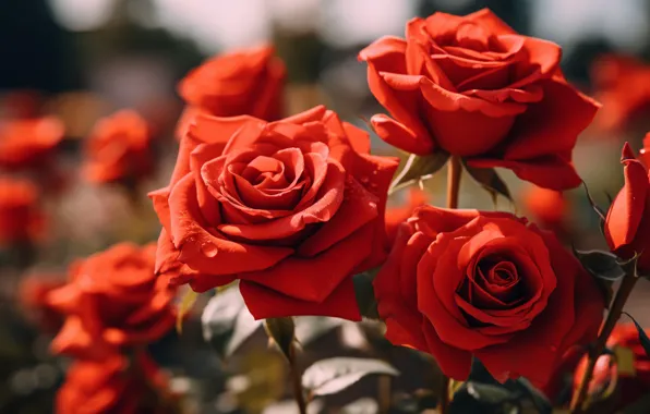 Flower, drops, light, flowers, rose, roses, petals, garden