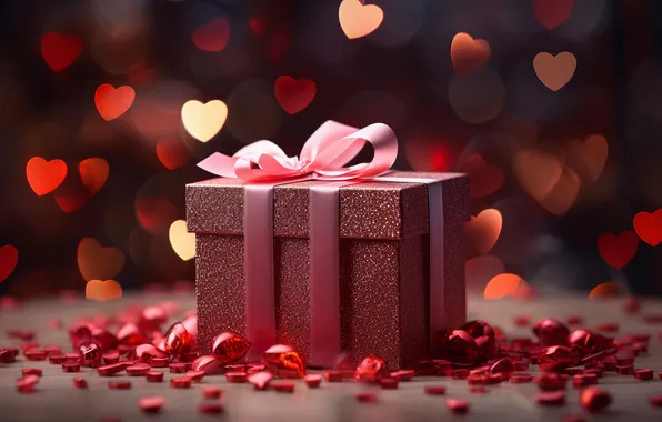Love, holiday, box, gift, heart, heart, hearts, heart