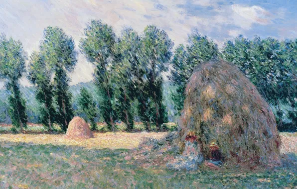 Trees, landscape, picture, Claude Monet, Stack
