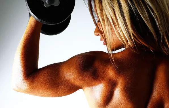 Picture girl, Beauty, Tanya, dumbbell, Strength, strength and beauty