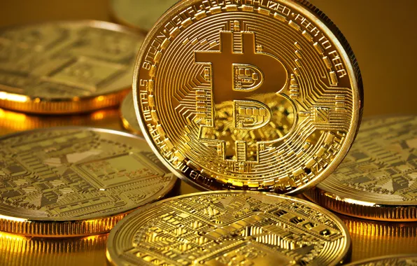 Coins, gold, coins, bitcoin, bitcoin, btc
