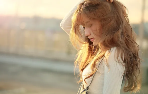 Picture girl, face, background, hair, beauty, East