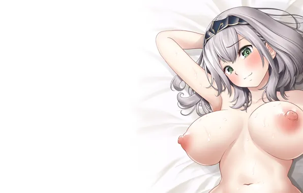 Girl, hot, sexy, nipples, boobs, stretch, anime, short hair