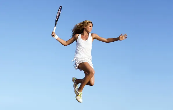 Picture jump, tennis, Maria Kirilenko