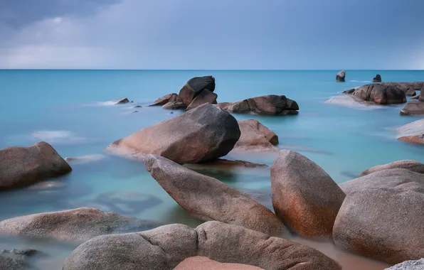 Sea, landscape, stones