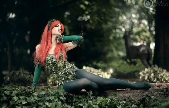 Picture forest, girl, pose, cosplay, Poison Ivy