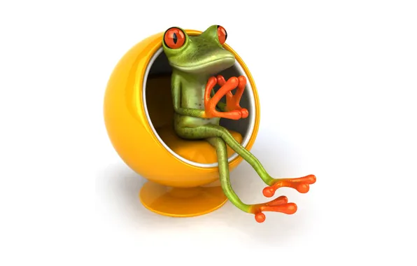 Picture graphics, frog, chair, chair, Free frog 3d