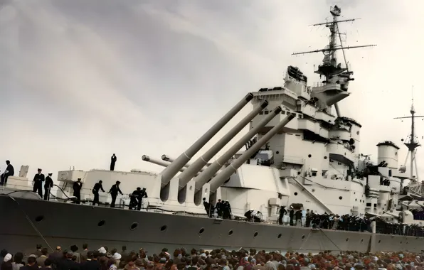 Battleship, Melbourne, 1945, visit, HMS King George V