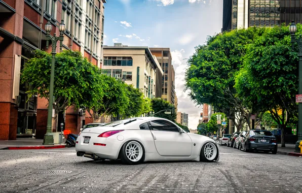 The city, tuning, nissan, 350z, Nissan, stance